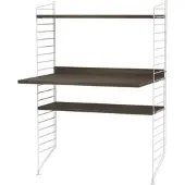 String Kleiner Schreibtisch mit Ablage Weiß Walnuss