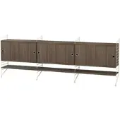 String Sideboard Kommode mit Regalböden Beige Walnuss
