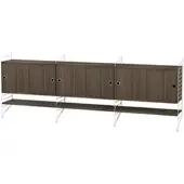 String Sideboard Kommode mit Regalböden Weiß Walnuss