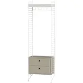 String Schmale Standgarderobe mit Hängeschrank Weiß Beige