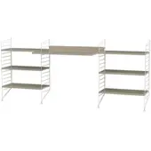 String Schreibtisch mit Regal minimalistisch Weiß Beige