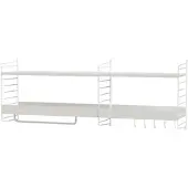 String Lange Wandgarderobe mit Kleiderstange Weiß