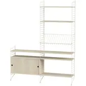 String Standregal mit Kommode und Ablagen Beige Esche