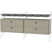 String Sideboard mit Schubladen und Aufbewahrungseinsätzen Beige/Weiß