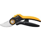 Fiskars Plus PowerLever Bypass Secateurs P721, Bypass, Aluminium, Schwarz, Orange, Stahl, Edelstahl, 210 mm
