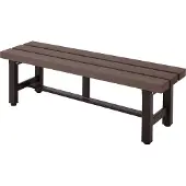 Mendler Alu Gartenbank MCW-K60, Bank Parkbank Sitzbank Balkonbank, wetterfest WPC 120cm, braun
