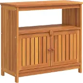 Syfax Gartentisch Konsolentisch, multifunktional mit Stauraum, Massivholz Akazie geölt, für Innen- & Außenbereich, 80x35x75 cm
