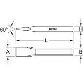 Ks Tools 162.0197, Mauerwerkmeißel, Flachmeißel, Chrom-Molybdän-Stahl, Gelb, 600 mm, 33 mm