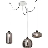 FABAS LUCE Fiona LED-Hängeleuchter aus Metall und geblasenem Rauchglas 3496-47-126