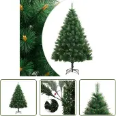 The Living Store Künstlicher Weihnachtsbaum Klappbar mit Ständer 240 cm