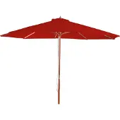 Mendler Sonnenschirm Lissabon, Gartenschirm Marktschirm, Ø 3m Polyester/Holz rot