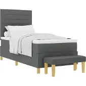 Syfax Boxspringbett mit Kopfteil Dunkelgrau 200 x 90 cm Stoff
