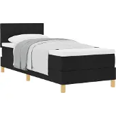 Syfax Boxspringbett mit Kissen mit Kopfteil Schwarz 80 x 200 cm Stoff