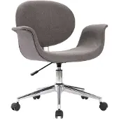 Syfax Grauer drehbarer Bürostuhl aus Stoff, ergonomisch geformt, höhenverstellbar, 67x62x80-87,5 cm