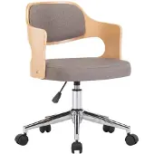 vidaXL Drehbarer Bürostuhl Taupe Bugholz und Stoff