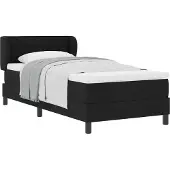 Syfax Boxspringbett mit Matratze Schwarz 90 x 200 cm Stoff