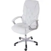 Mendler Profi-Bürostuhl L42 XXL, Chefsessel Drehstuhl, 150kg belastbar Kunstleder weiß
