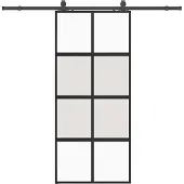 Syfax Schiebetür mit Beschlag Schwarz 90x205 cm Hartglas