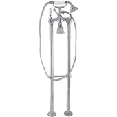 RAV Retro-Stil Badewannen Standarmatur Chrom mit Antikalk-Keramikkartusche und Keramikgriff