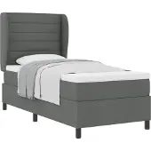 Syfax Boxspringbett mit Matratze Dunkelgrau 80 x 200 cm Stoff