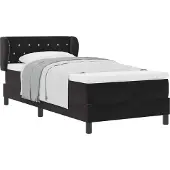 Syfax Boxspringbett mit Kopfteil Schwarz 90 x 190 cm Samt