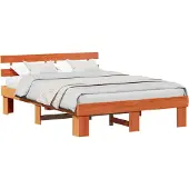 Syfax Bettrahmen Wachsbraun 150 x 200 cm Massives Kiefernholz