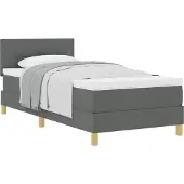 Syfax Boxspringbett mit Kissen Dunkelgrau 80 x 200 cm Stoff