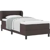 Syfax Boxspringbett mit Matratze Dunkelbraun 90 x 200 cm Stoff