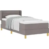 Syfax Boxspringbett mit Matratze mit Kopfteil Taupe 190 x 90 cm Stoff