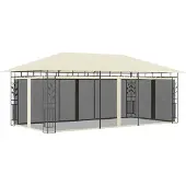 Syfax Pavillon mit Moskitonetz 6x3x2,73 m Creme