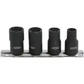 Ks Tools 913.3850, Steckschlüssel-Satz, 3/8", 4 Kopf/Köpfe, Chrom-Molybdän-Stahl, DIN 3120, ISO 1174, 200 g