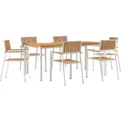 vidaXL Outdoortisch-Set 7 Stk. 180 x 90 x 75 cm
