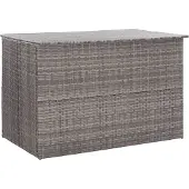 The Living Store Garden-Auflagenbox Grau 150x100x100 cm Poly Rattan