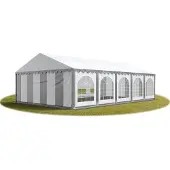 TOOLPORT Hochwertiges Zelt Partyzelt Festzelt 6x10 m PVC grau-weiß wasserdicht