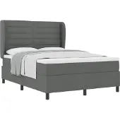 Syfax Boxspringbett mit Matratze Dunkelgrau 160 x 200 cm Stoff