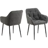 Ebuy24 Actona Brooke, Gepolsterter Sitz, Stoff, Anthrazit, Gepolsterte Rückenlehne, Stoff, Anthrazit