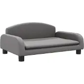 Syfax Hundebett Grau 70x45x30 cm Kunstleder