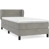 Syfax Boxspringbett mit Matratze Hellgrau 90x190 cm Samt