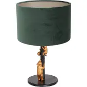 Steinhauer Designer-Tischlampe Animaux mit grünem Samt