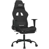 Syfax Gaming-Stuhl mit Fußstütze Schwarz Stoff