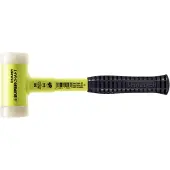HALDER SUPERCRAFT Schonhammer Ø 60 mm rückschlagfrei mit bruchsicherem Stahlrohrstiel gelb fluoreszierend