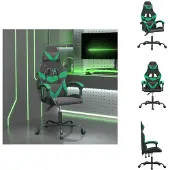 vidaXL Gaming-Stuhl Schwarz und Grün Kunstleder - Gaming-Sessel
