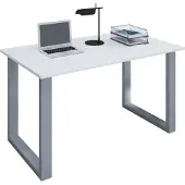 VCM Holz Schreibtisch | H. 76 x B. 140 x T. 50 cm | Computertisch schlicht | Füße aus hochwertigem Metall | Arbeitstisch | Büromöbel - Lona U