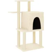 Syfax Kratzbaum mit Sisal-Kratzsäulen Creme 97 cm