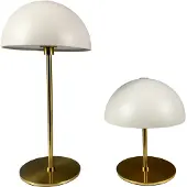 Dyberg Larsen Tischlampe, Kabellos Dimmbar Tischleuchte, Led Tischleuchte Metall, Leselampe, USB Wiederaufladbare, ALONG 2er-Set beige messing