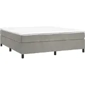 Syfax Boxspringbett mit Matratze Hellgrau 180x200 cm Samt