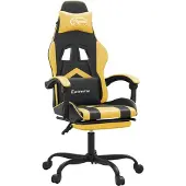 vidaXL Gaming-Stuhl mit Fußstütze Schwarz und Golden Kunstleder