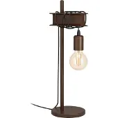 Eglo Tischlampe Townshend 4, Tischleuchte Vintage, Industrial, Nachttischlampe aus Metall, Wohnzimmerlampe in Antik-Braun, mit Schalter, E27