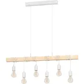 Eglo TOWNSHEND Hängeleuchte Hängelampe Pendellampe Pendelleuchte - L100 x B10 x H110 cm - weiß - 6X60W exkl. - IP20