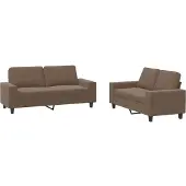vidaXL 2-tlg. Sofagarnitur Braun Stoff